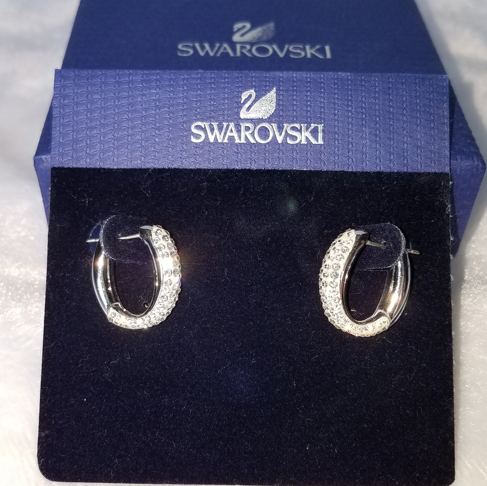 COPY - Swarovski crystal small hoop earrings.